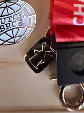 Dutch Bros Red Lanyard with Charm and Pin
